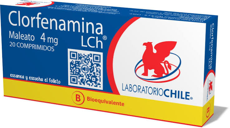 [Clorfenamina] Clorfenamina 4 mg x 20 comp - Lab Chile