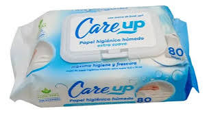 CARE UP PAPEL HIGIENICO HUMEDO C/TAPA X 80 UND