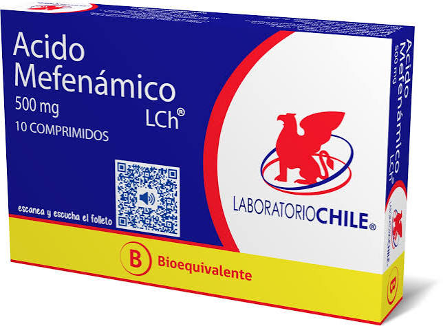 Ácido mefenámico 500 mg 10 comp Lab. Chile