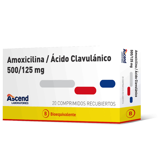 [Amoxicilina 500/125] Amoxicilina /Ácido clavulánico 500/125 mg  x 20 comp- Ascend