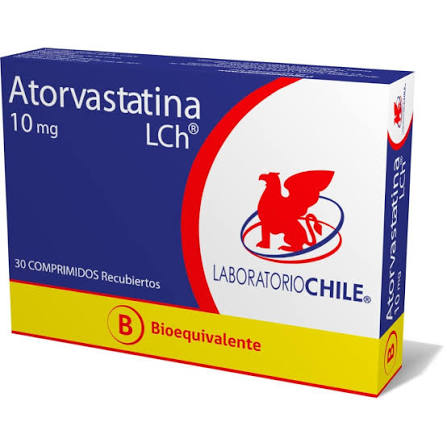 Atorvastatina 10 mg x 30 comp - Chile